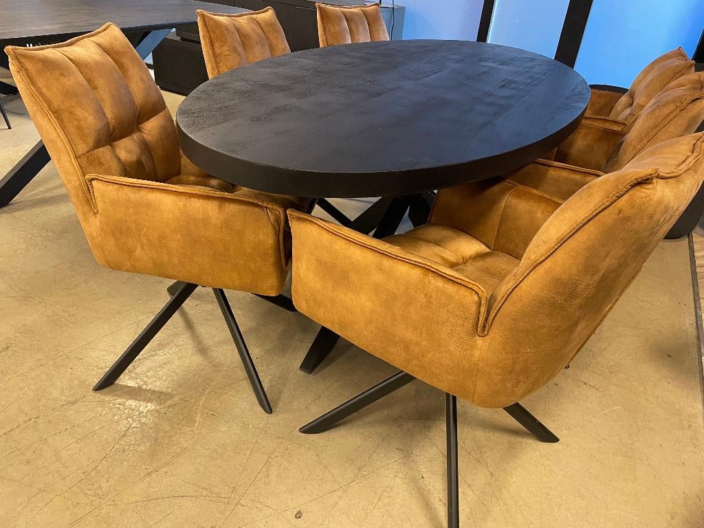 MAGAZIJN LEEGVERKOOP OVAAL MANGO DIK BLAD CHEFMEUBEL ! 259, Huis en Inrichting, Stoelen, Zwart, Nieuw, Ophalen of Verzenden, Modern