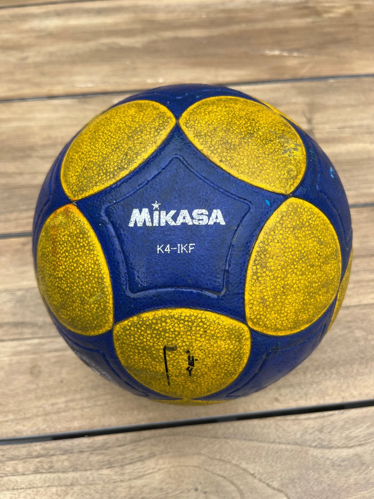 Mikasa K4-IKF korfbal - Blauw/Geel, Ophalen of Verzenden, Gebruikt, Bal