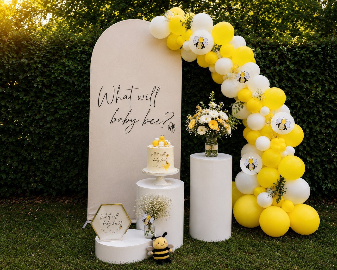 Gender Reveal Decoratie Set - Bijenthema, Ophalen of Verzenden, Zo goed als nieuw, Versiering, Geboorte of Huwelijk