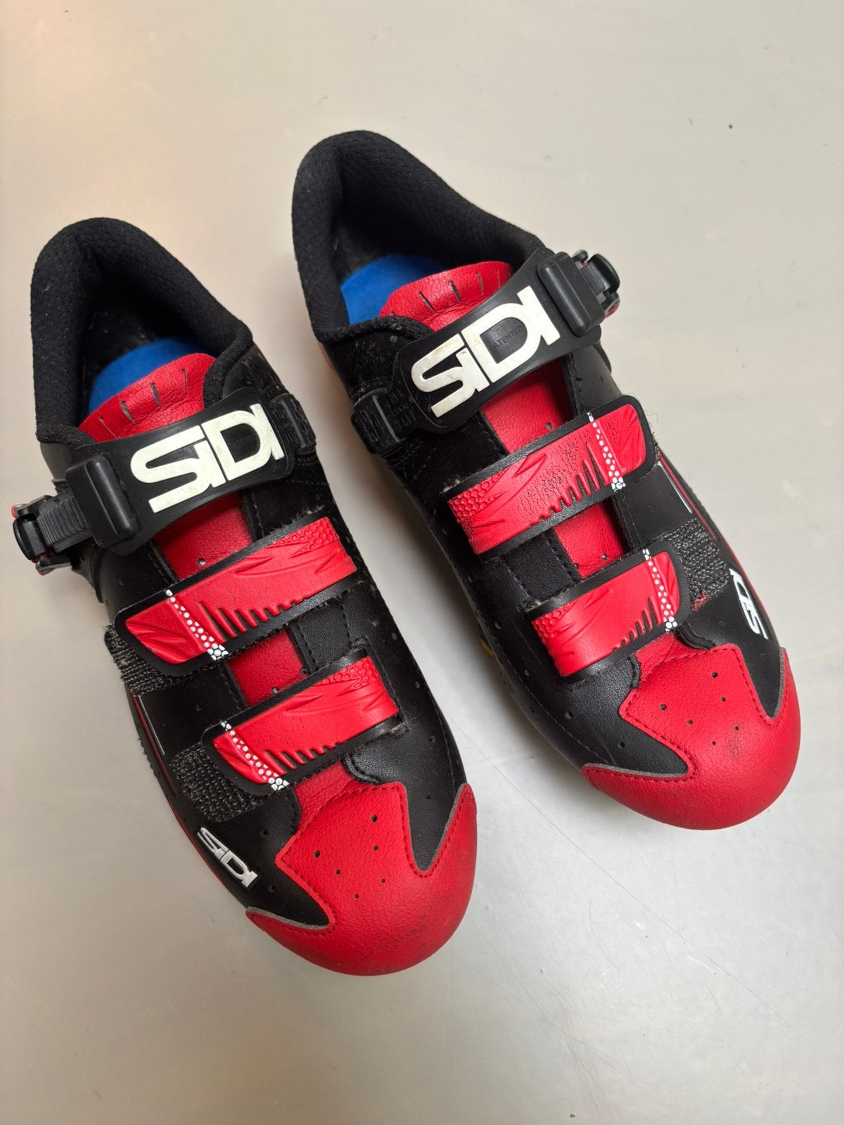 SIDI racefiets-schoenen, SPD-SL, m42, roodzwart, carbon zool, Ophalen, Gebruikt, Schoenen