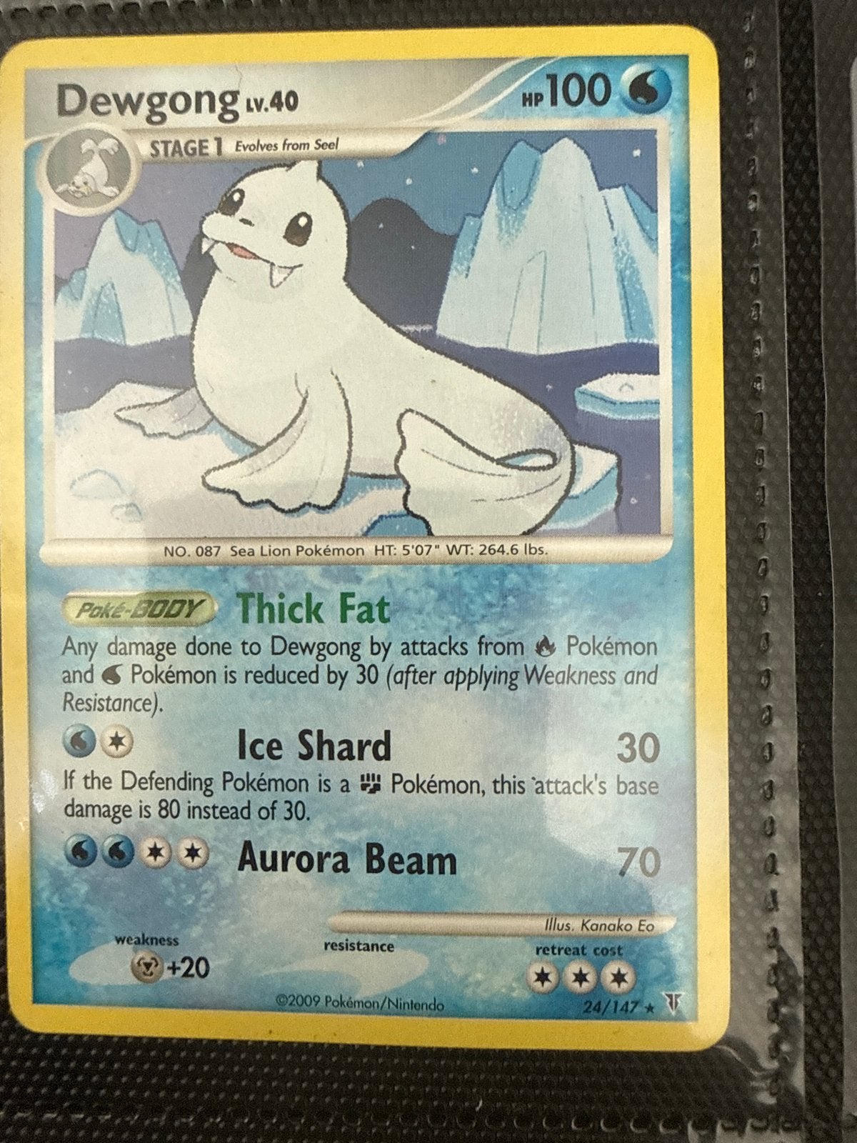 Pokémon Kaart: Dewgong Lv.40 (24/147) - Zeer Goede Staat, Ophalen of Verzenden, Zo goed als nieuw, Losse kaart