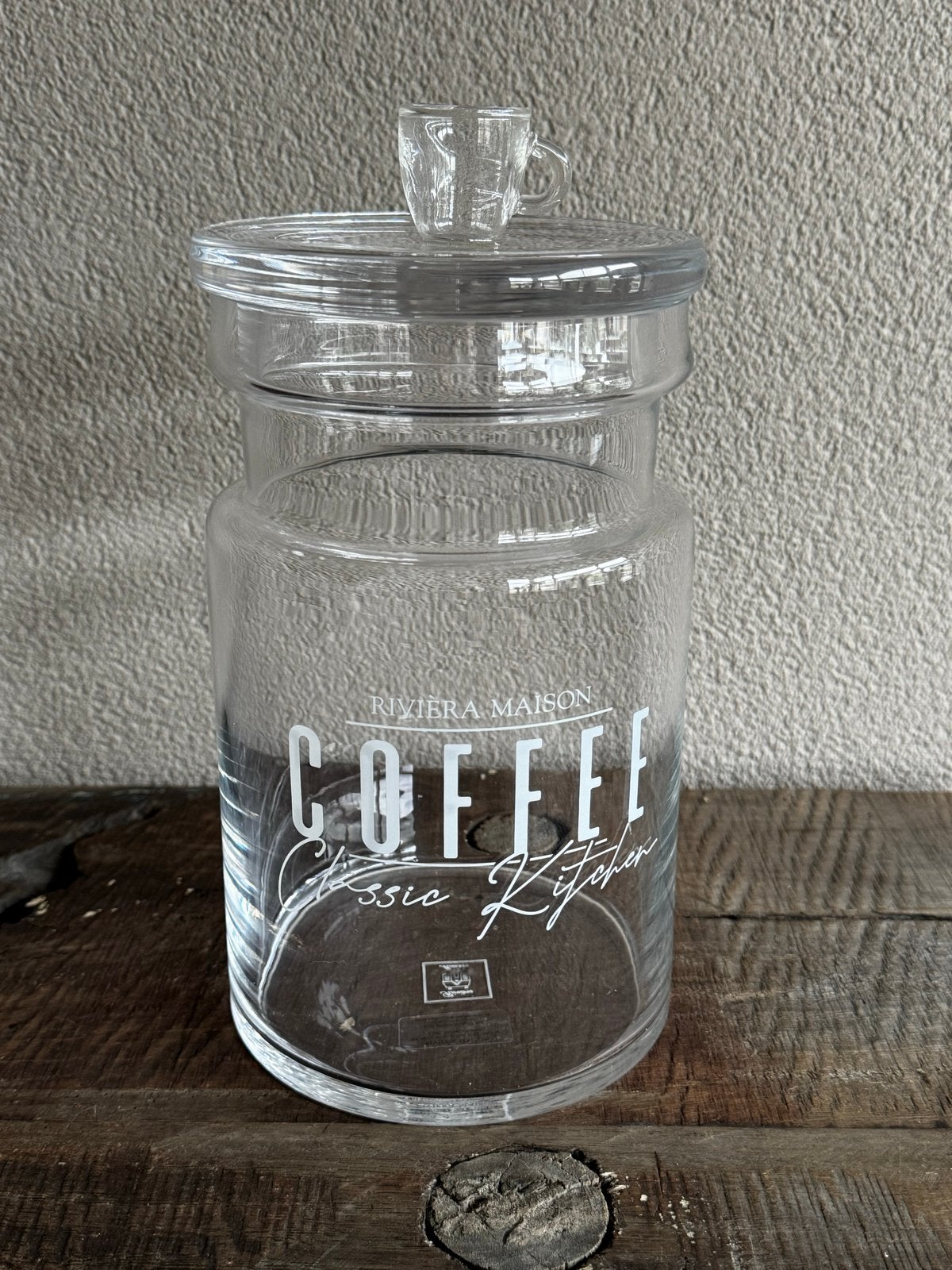 Riviera Maison Glazen Voorraadpot, Glas, Ophalen of Verzenden, Zo goed als nieuw, Voorraadpot