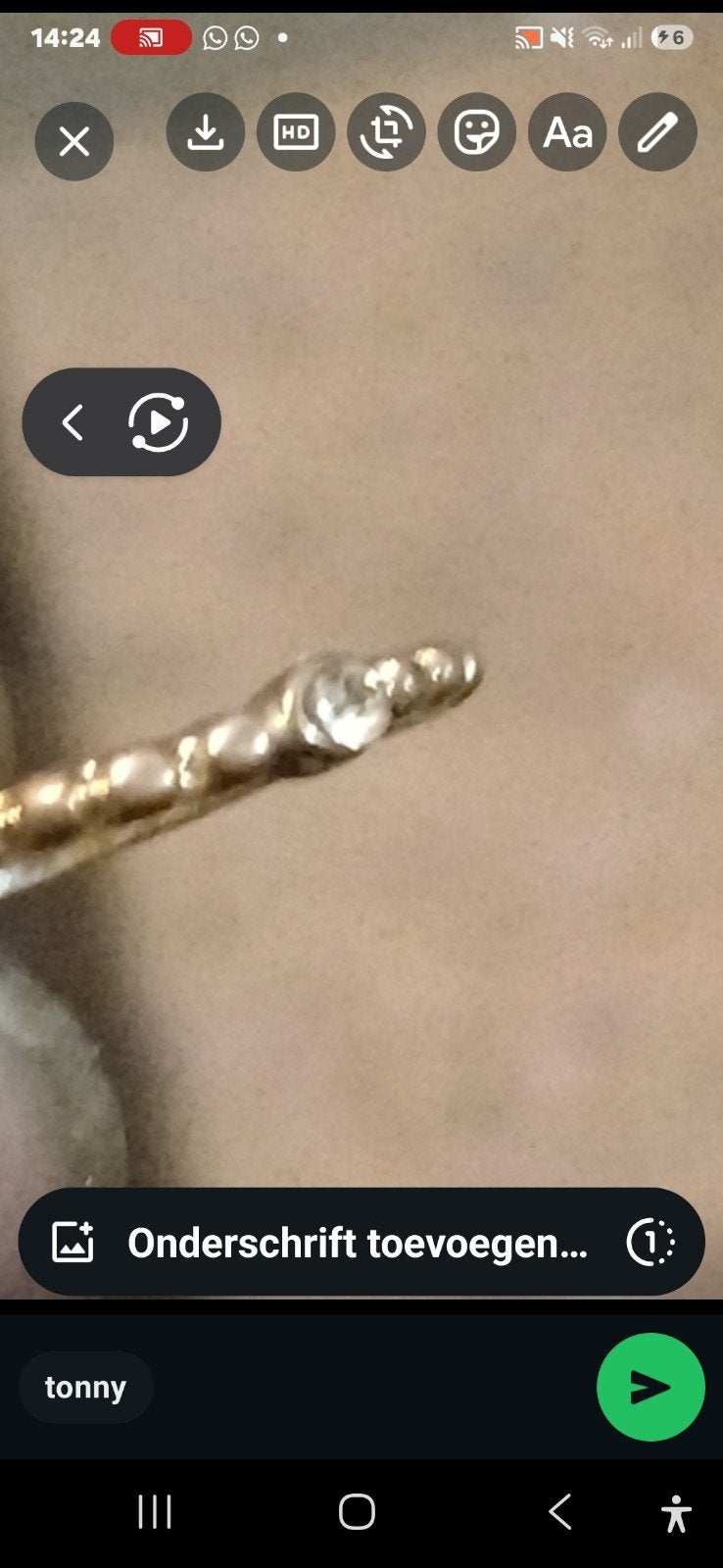 Minitials Connecting Dots One Dot Ring 18k Goud, Ophalen of Verzenden, Zo goed als nieuw, 17 tot 18, Met edelsteen