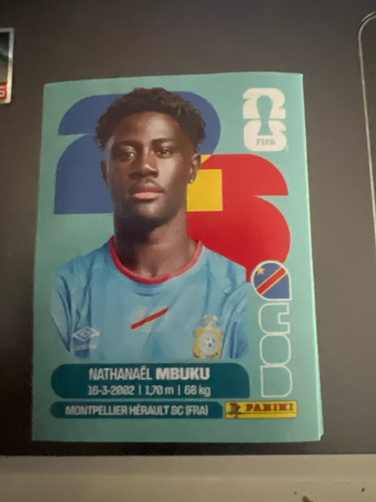 Panini FIFA wk 2026 Nathanaël Mbuku Sticker, Verzenden, Zo goed als nieuw, Buitenlandse clubs, Spelerskaart