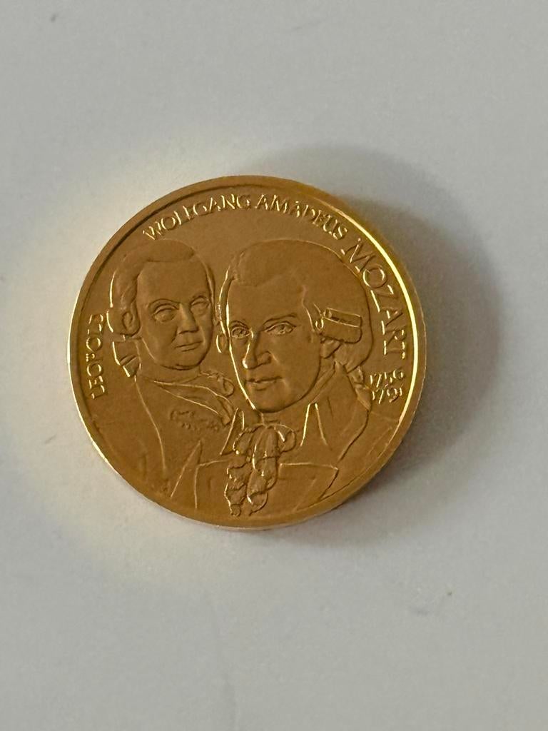 Wolfgang Amadeus Mozart 50 euro, Ophalen, Overige landen, Overige waardes, Goud