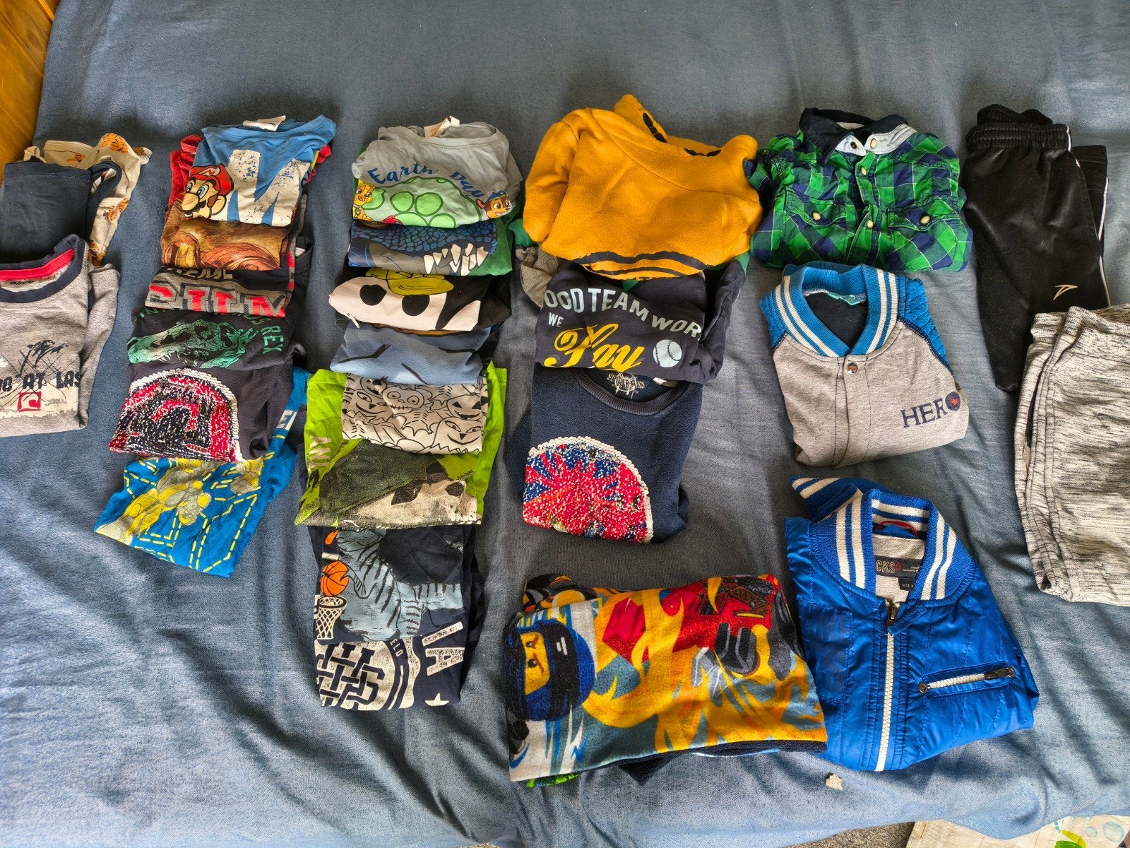 Jongenskleding pakket maat 110-122 (Marvel, Mario, Ninjago), Kinderen en Baby's, Kinderkleding | Maat 116, Ophalen, Gebruikt, Setje
