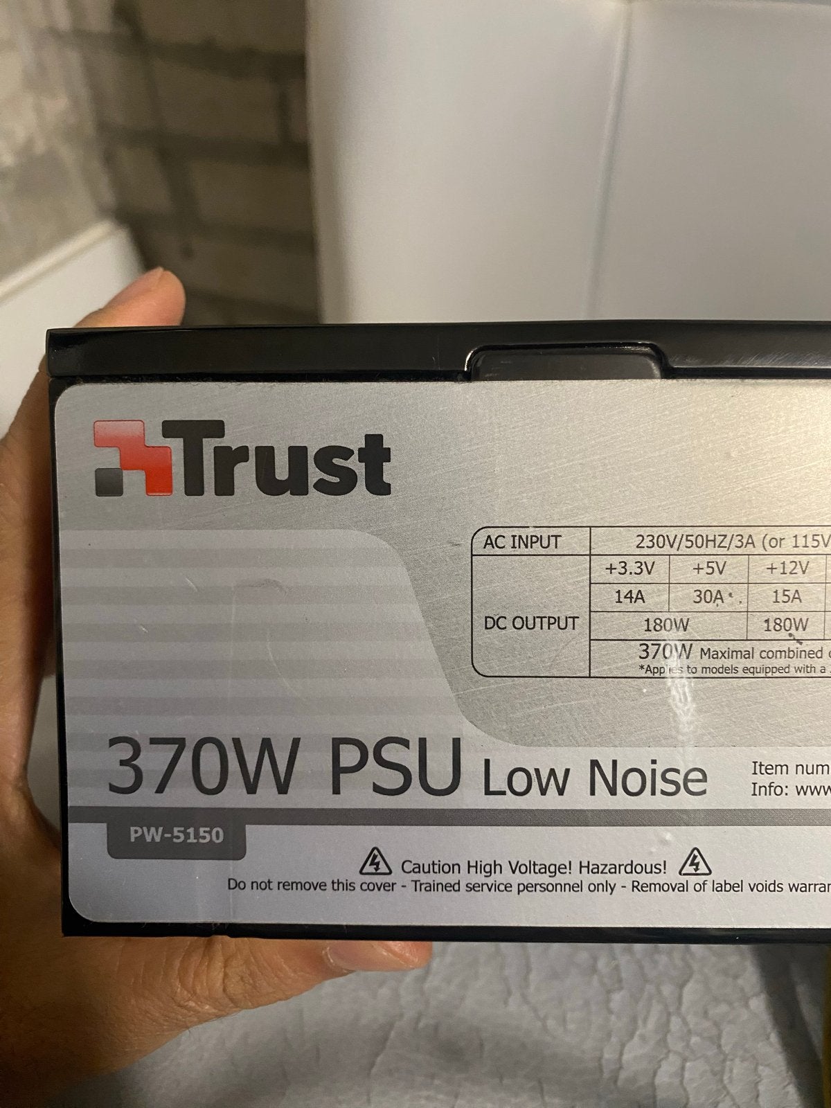 Trust 370W PSU Low Noise PW-5150 Voeding, Computers en Software, Ophalen of Verzenden, Zo goed als nieuw