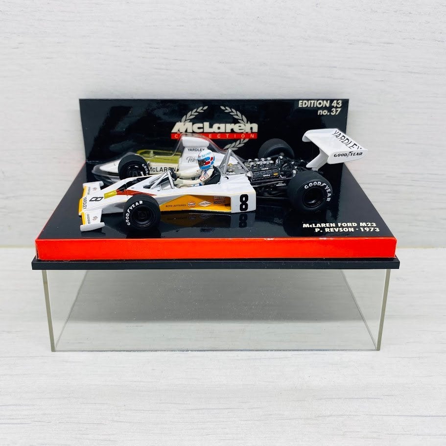Minichamps 1:43 - McLaren Ford M23 1973 P. Revson, Ophalen of Verzenden, Zo goed als nieuw, Auto, MiniChamps