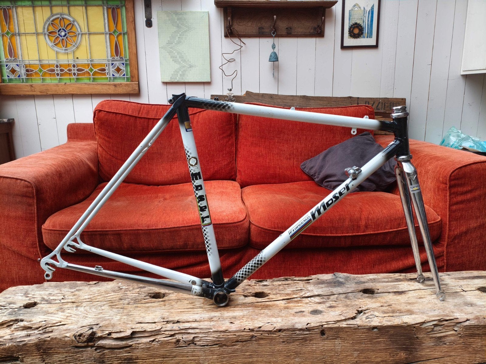 Francesco Moser frame uit begin jaren 80 maat 52, Frame, Gebruikt, Francesco Moser, Staal