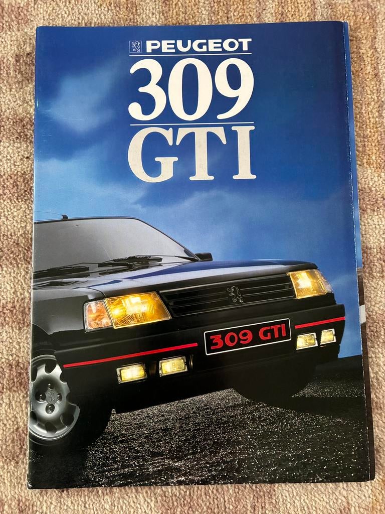 Peugeot 309 GTI brochure, Ophalen of Verzenden, Zo goed als nieuw, Peugeot