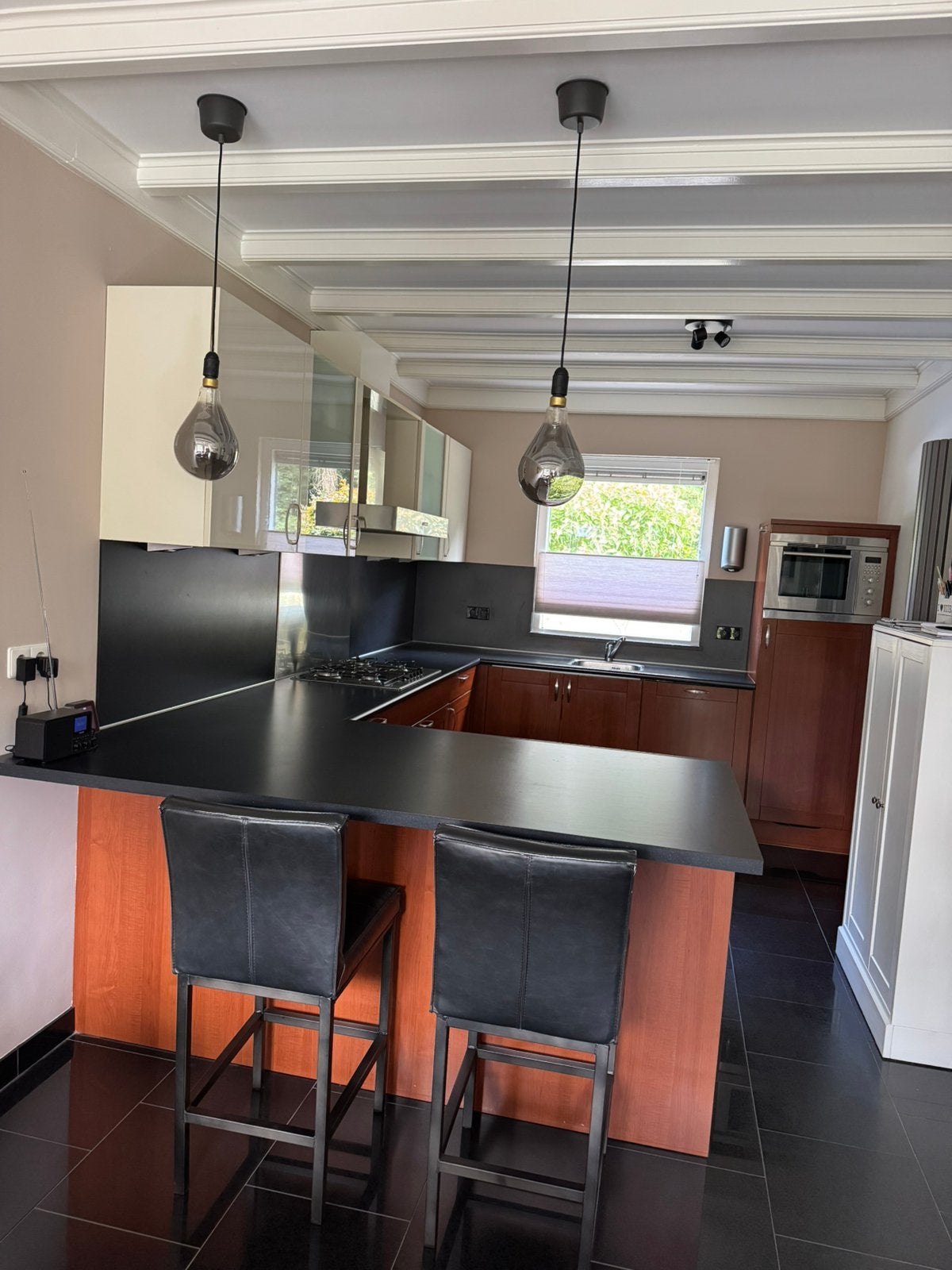 Complete keuken met bar en barkrukken, Ophalen, Gebruikt, Overige kleuren, Dubbelwandige keuken