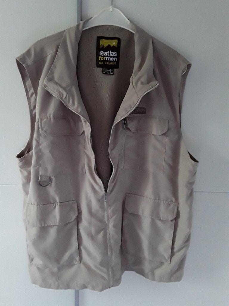 Atlas For Men Beige Dunne Bodywarmer Met Rits Maat 4XL, Kleding | Heren, Nieuw, Ophalen of Verzenden, Jas of Mantel, Atlas for men