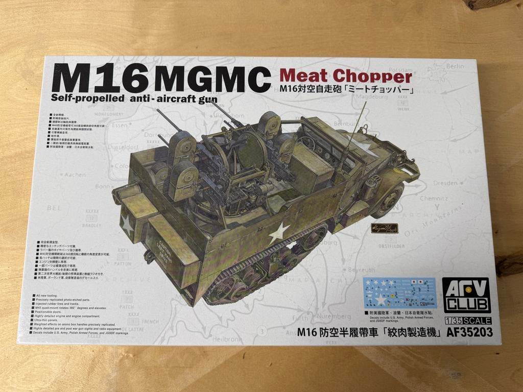 AFV Club M16 MGMC Meat Chopper 1/35 Schaal Modelbouw Kit, Overige merken, Tank, 1:32 tot 1:50, Ophalen of Verzenden