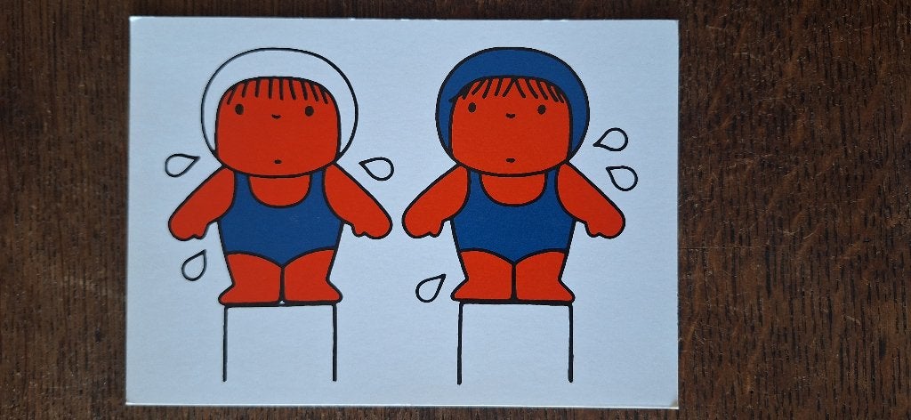 ansichtkaart de Zwemmers van Dick Bruna  ongelopen, Verzamelen, Ansichtkaarten | Themakaarten, Ophalen of Verzenden, 1960 tot 1980