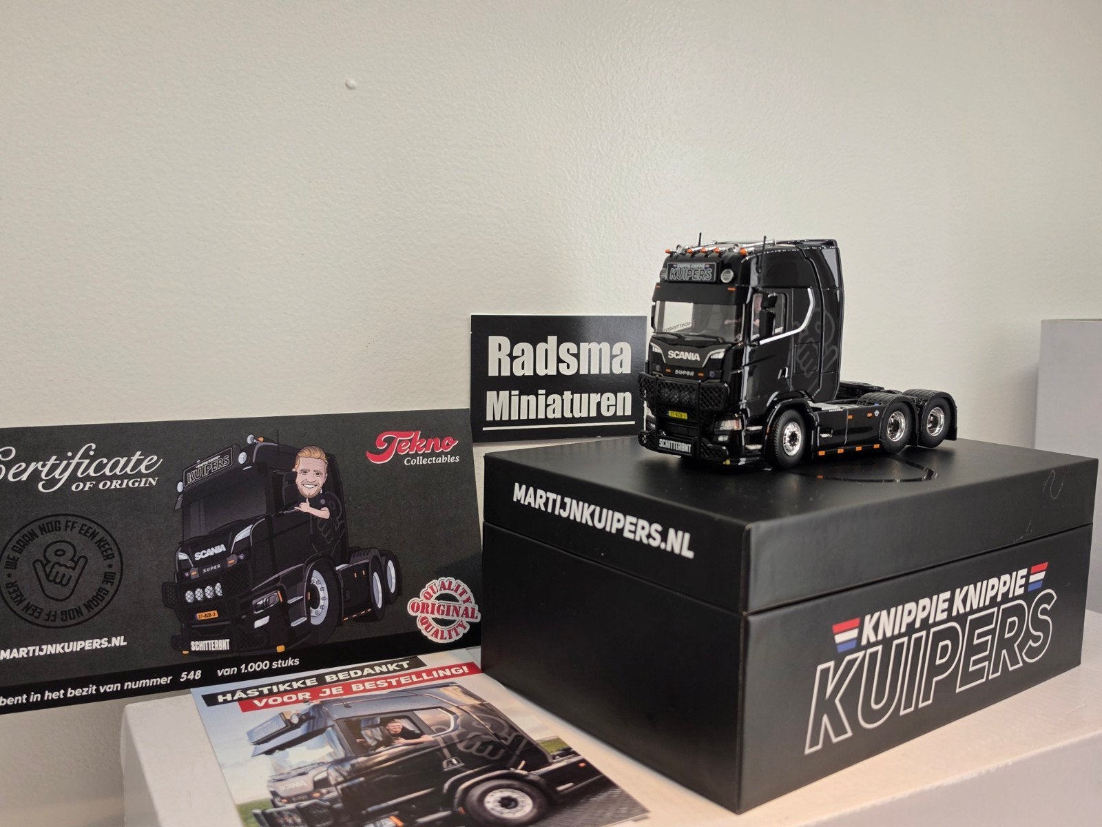 Martijn Kuipers " Knippie Knippie " Scania S - 1:50 Tekno, Martijnkuipers.nl Tekno, Nieuw, Bus of Vrachtwagen, Ophalen of Verzenden