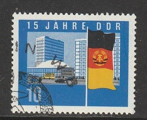 DDR 1964 1063a Vlag, Gest, Ophalen of Verzenden, DDR, Gestempeld