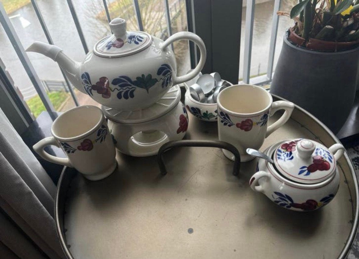 Boerenbont thee servies, Antiek en Kunst, Antiek | Servies compleet, Ophalen