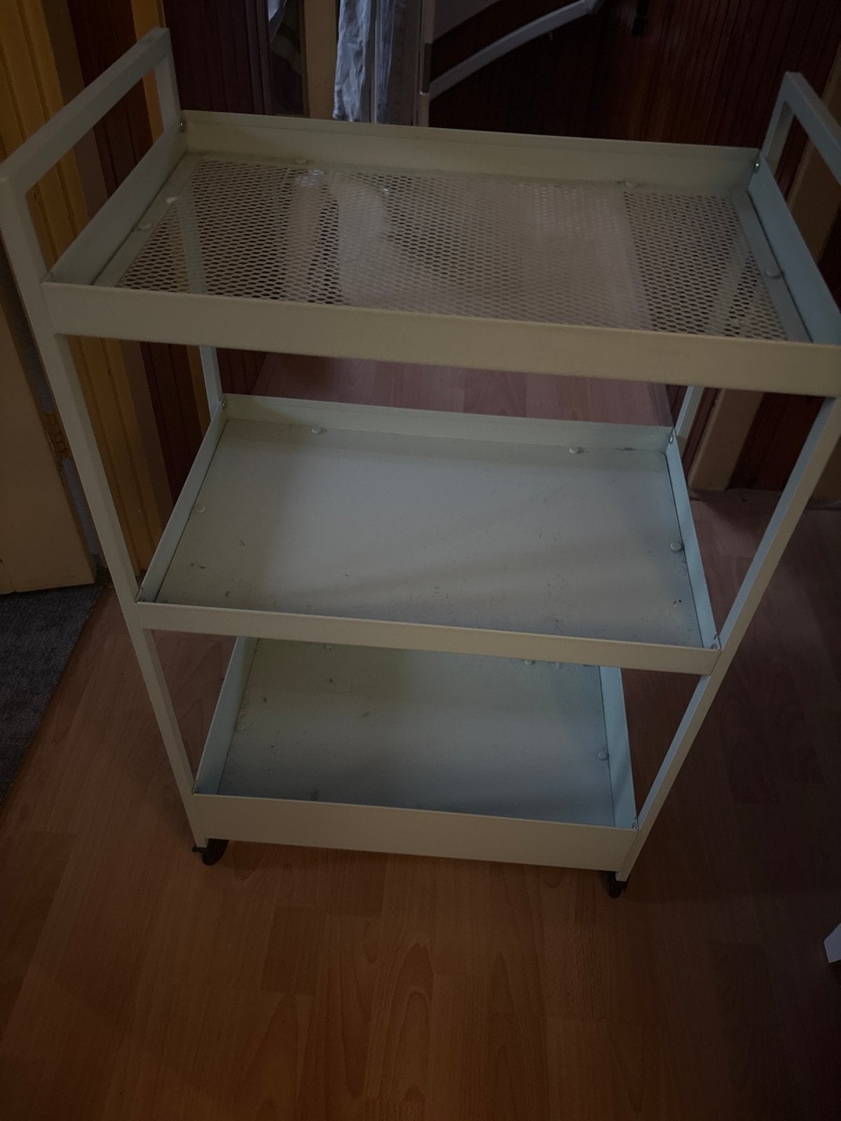 Handige metalen trolley met 3 planken en wielen, Ophalen, Gebruikt