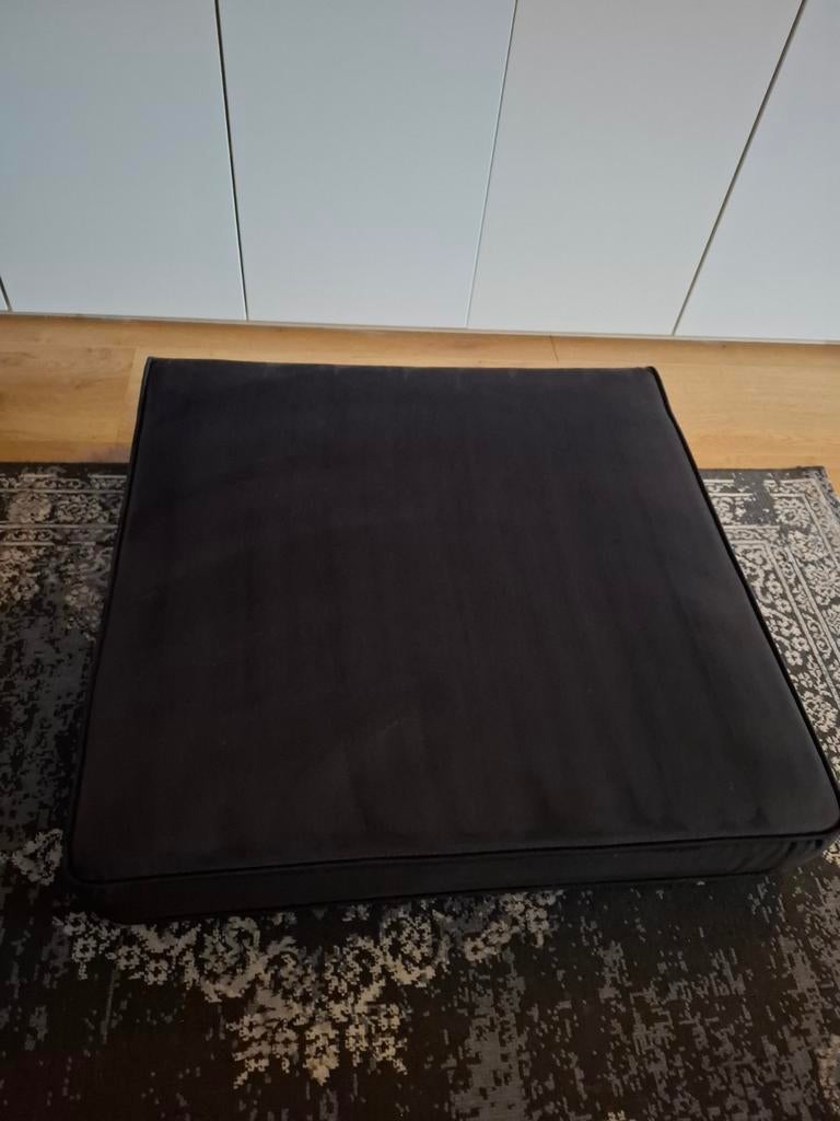 Antraciet vloerkussen bankkussen 75x72x14 cm velvet, Huis en Inrichting, Tafels | Salontafels, Ophalen, Rechthoekig