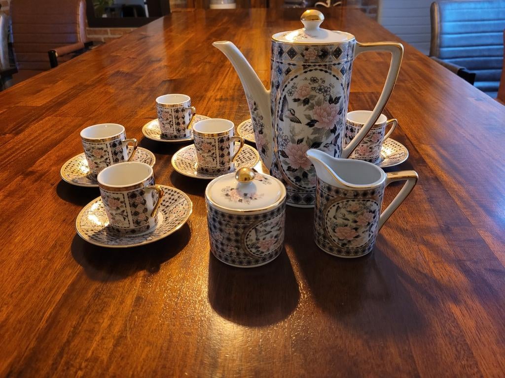 Vintage Japans porseleinen koffieservies, Ophalen of Verzenden