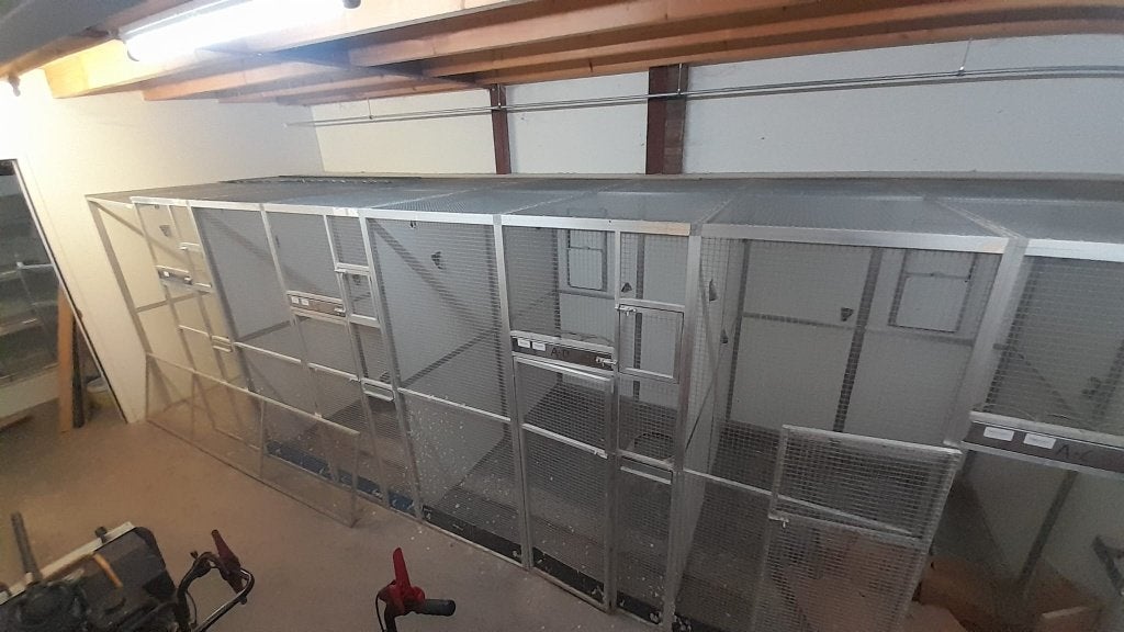 78 volière panelen beschikbaar, gaas & trespa, Ophalen, Aluminium, Volière