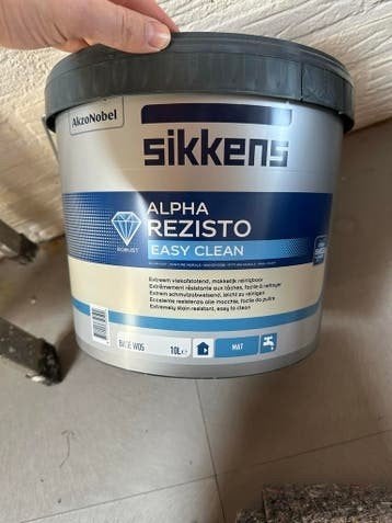 Sikkens Alpha Rezisto Easy Clean Muurverf RAL 9010 & 9016, Ophalen, Wit, Nieuw, Verf