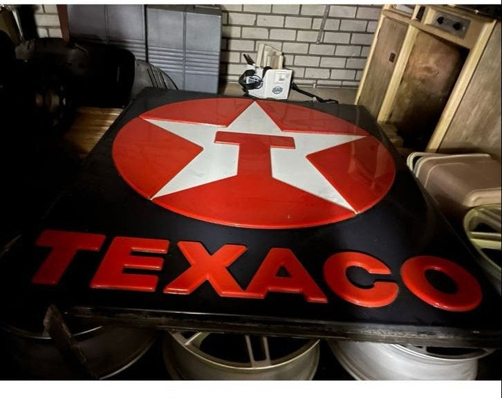 Groot Texaco reclamebord - Zeer nette staat, Ophalen, Reclamebord, T, T