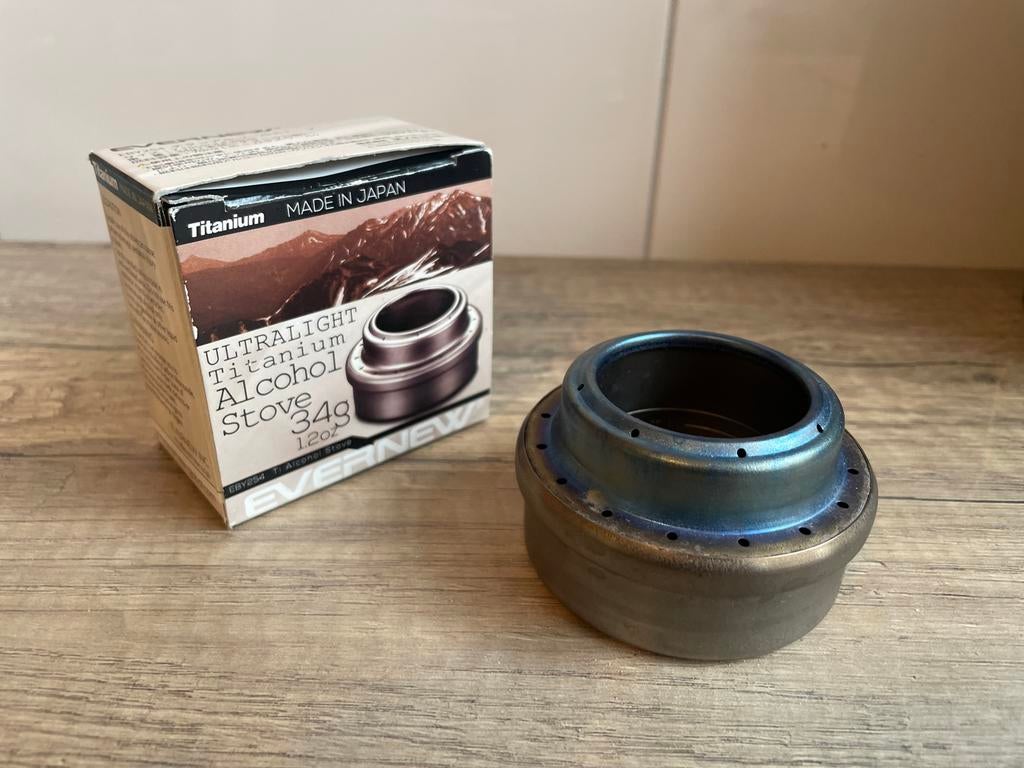 Evernew Ultralight Titanium Alcohol Brander 34g, Ophalen of Verzenden, Zo goed als nieuw