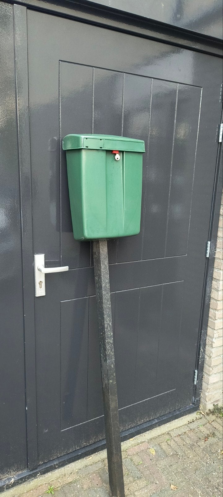Ptt brievenbus met paal en slotje, Tuin en Terras, Ophalen, Kunststof