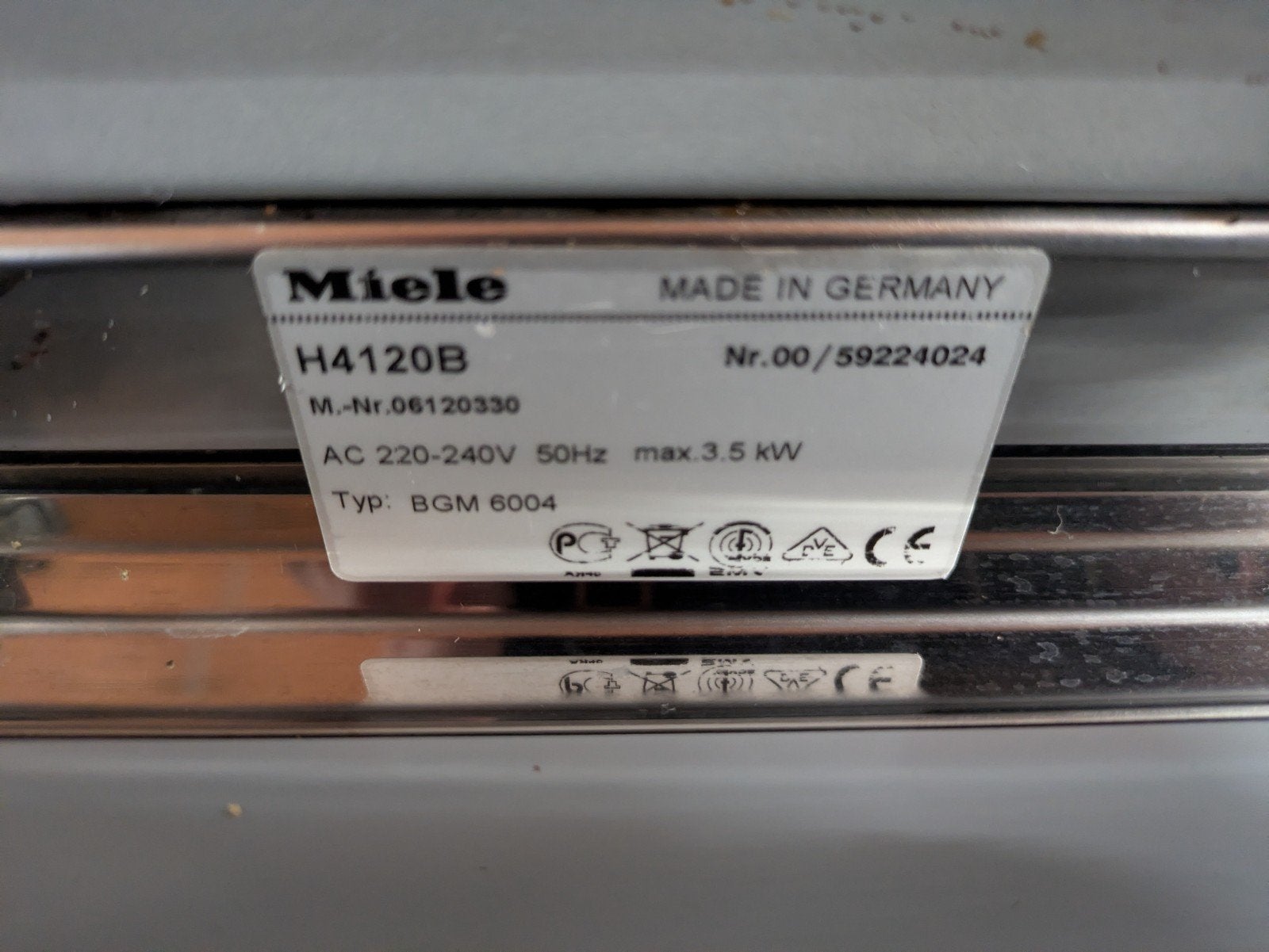 Miele H4120B Inbouw Oven - Roestvrij staal, Ophalen, Gebruikt, Oven, 60 cm of meer