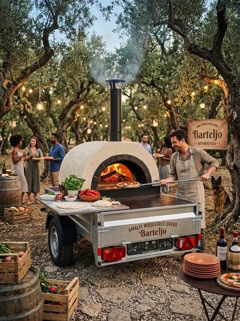 Pizza-oven HUREN, mobiele steenoven bakoven, Ophalen, Gebruikt