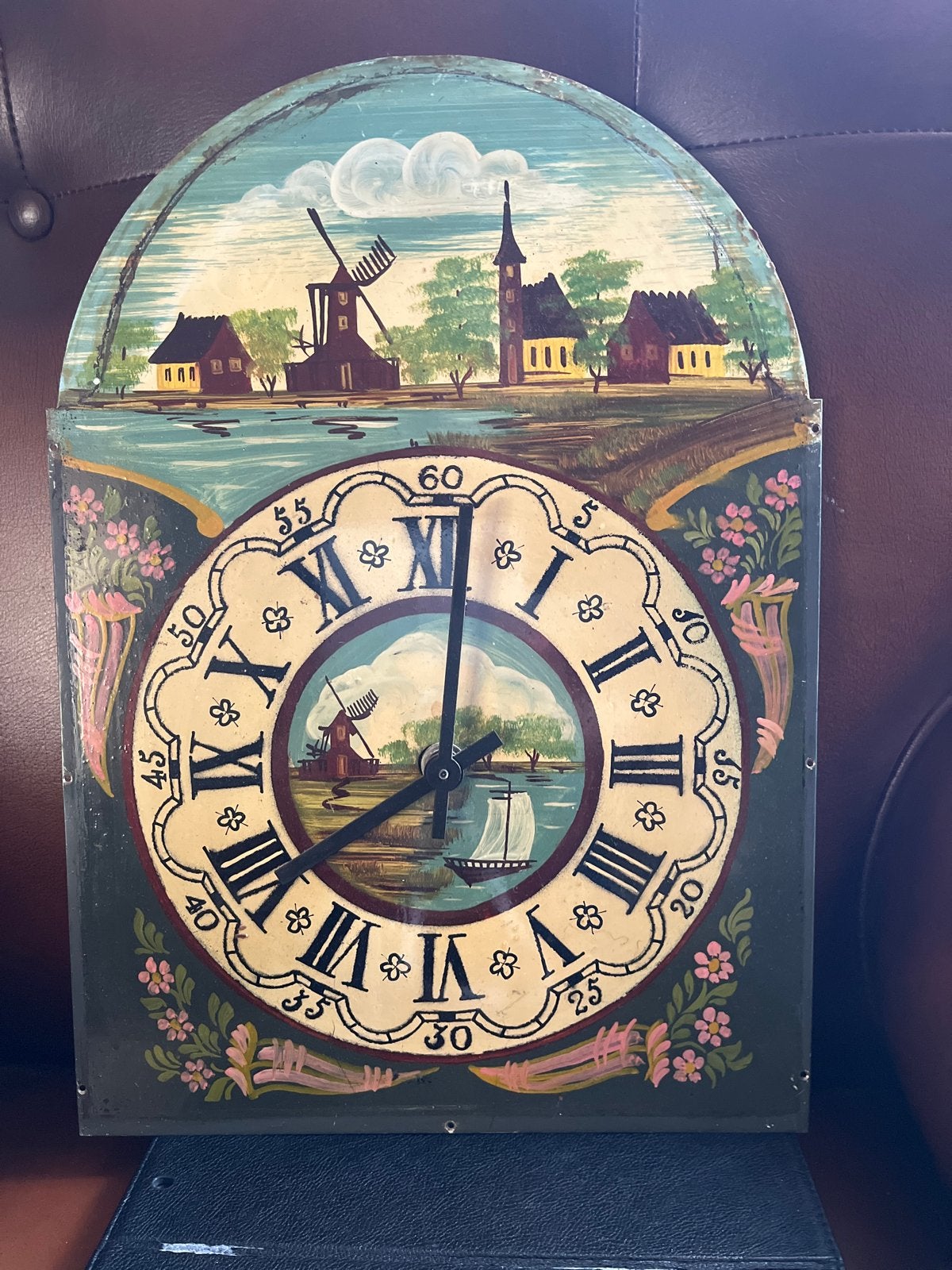Antieke Wijzerplaat met West-Frieslands Tafereel, Ophalen of Verzenden