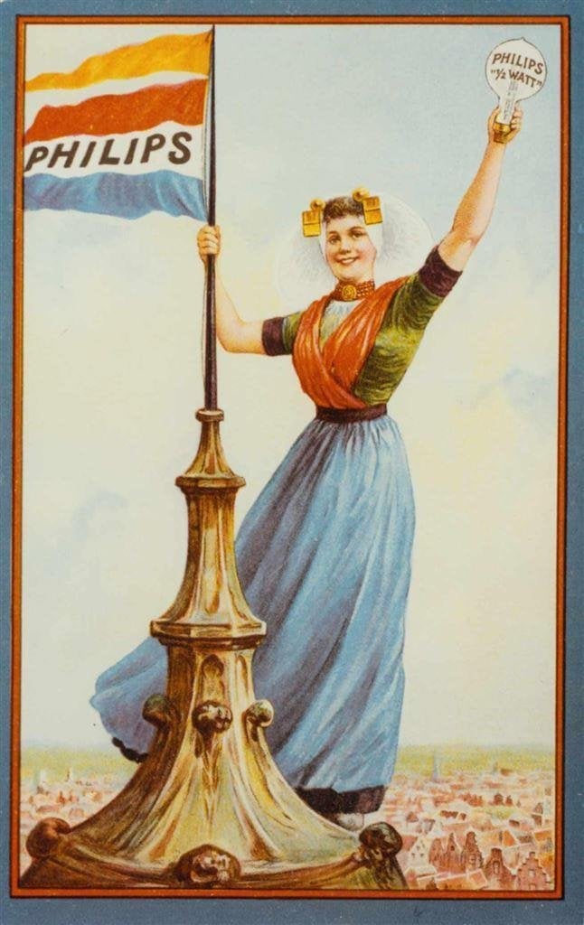 PHILIPS Unieke Kunst Poster gloeilamp affiche Reclame, Verzenden