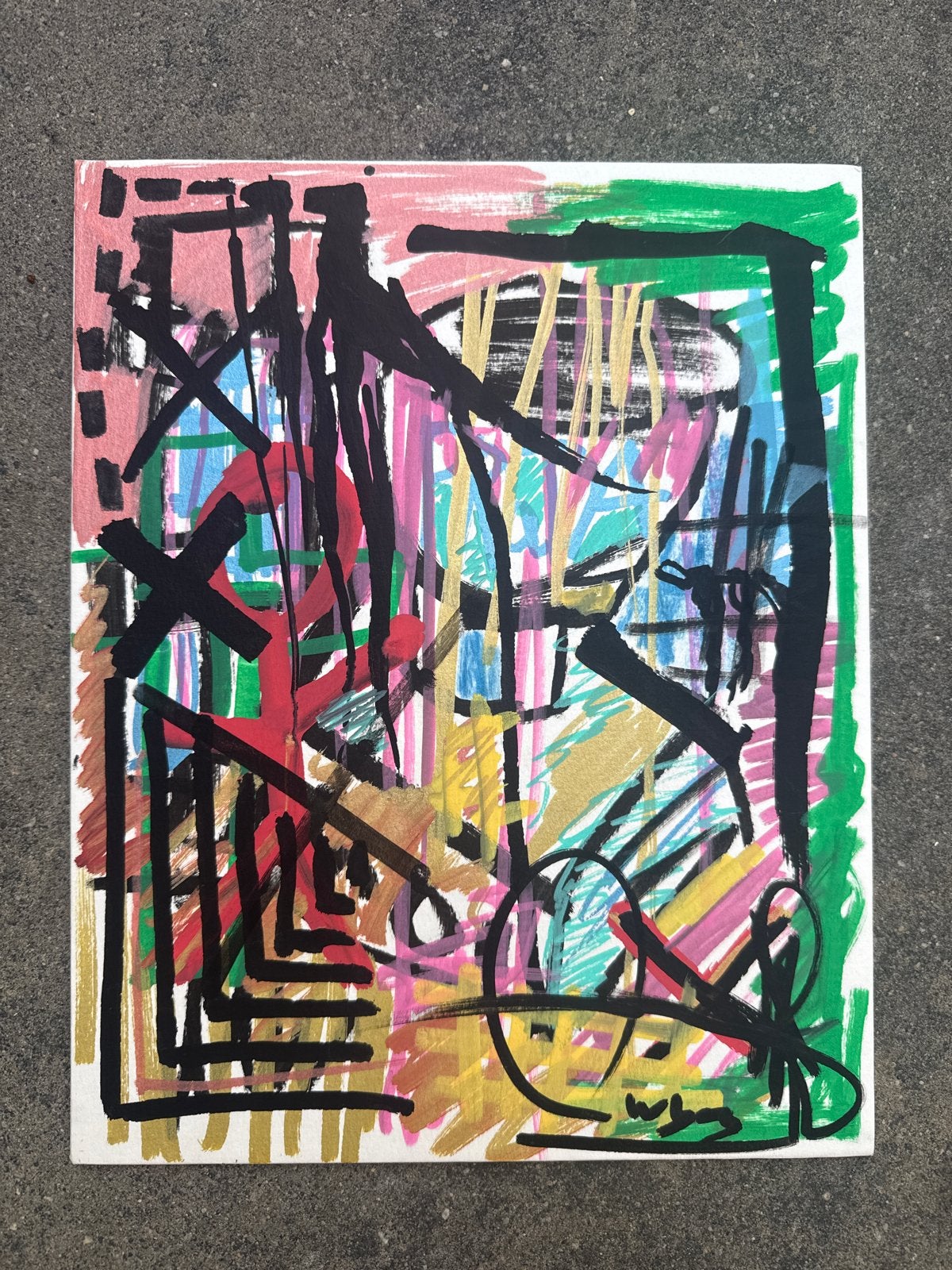Abstract kunstwerk van Owyn Swinkels (10 jaar), Ophalen of Verzenden