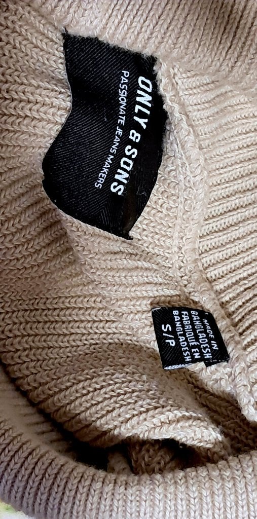 ONLY & SONS 🍂beige coltrui katoen mt S, Verzenden, Beige, Zo goed als nieuw, Maat 46 (S) of kleiner