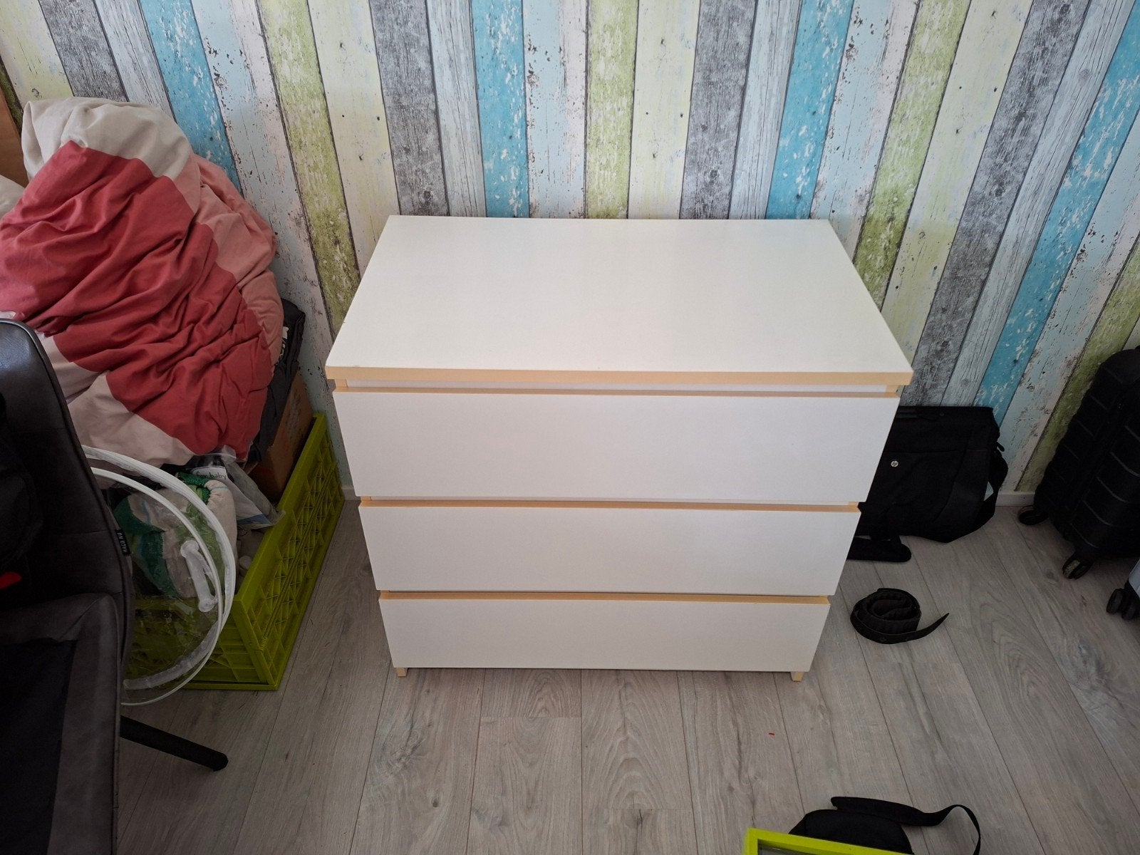 Witte ladekast met 3 laden - 78x80x48 cm, Huis en Inrichting, Kasten | Ladekasten, Ophalen, Gebruikt, 50 tot 100 cm, 3 of 4 laden