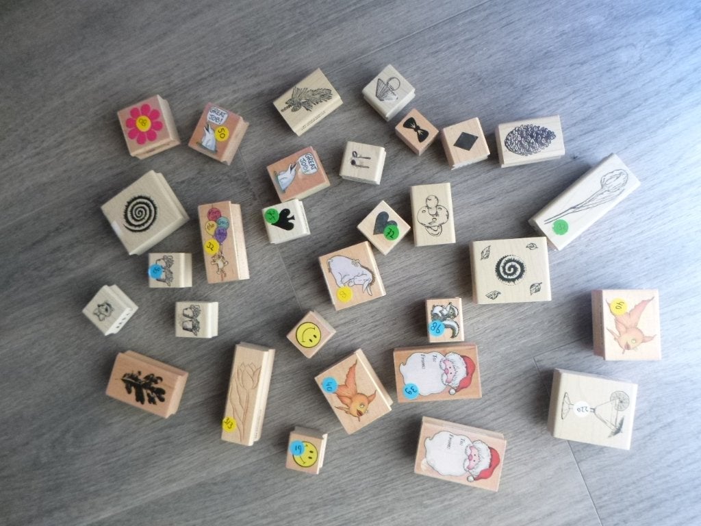 30x houten stempel,  nieuw/zgan, Ophalen of Verzenden, Nieuw, Houten stempel