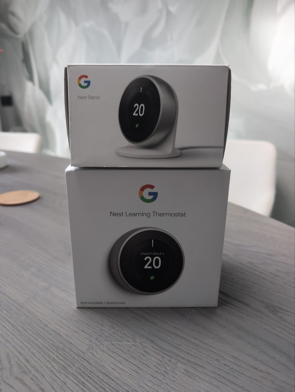 Google Nest Learning Thermostat met Nest Stand, Doe-het-zelf en Verbouw, Ophalen of Verzenden, Slimme thermostaat, Zo goed als nieuw