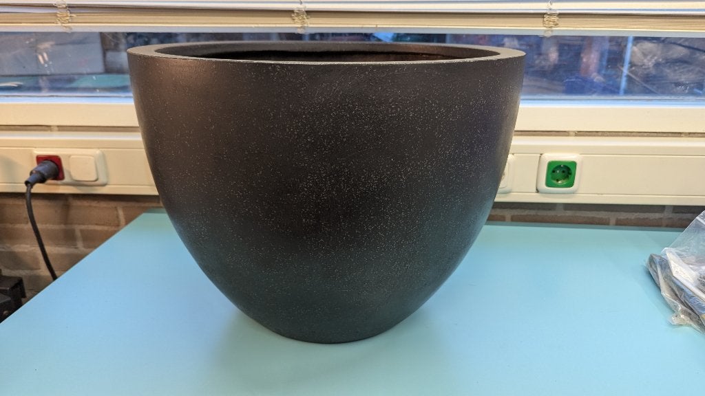 Bloempot voor binnen groot 37 cm hoog & 49 cm breed, Kunststof, 40 cm of meer, Rond, Binnen