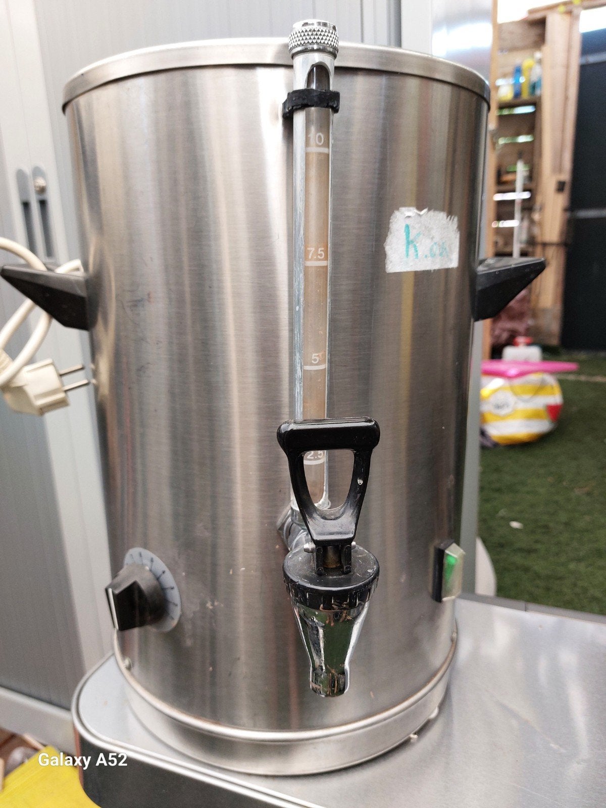 Grote RVS Waterkoker / Glühwein Ketel - 10 Liter, 2 liter of meer, Ophalen of Verzenden, Gebruikt, Rvs