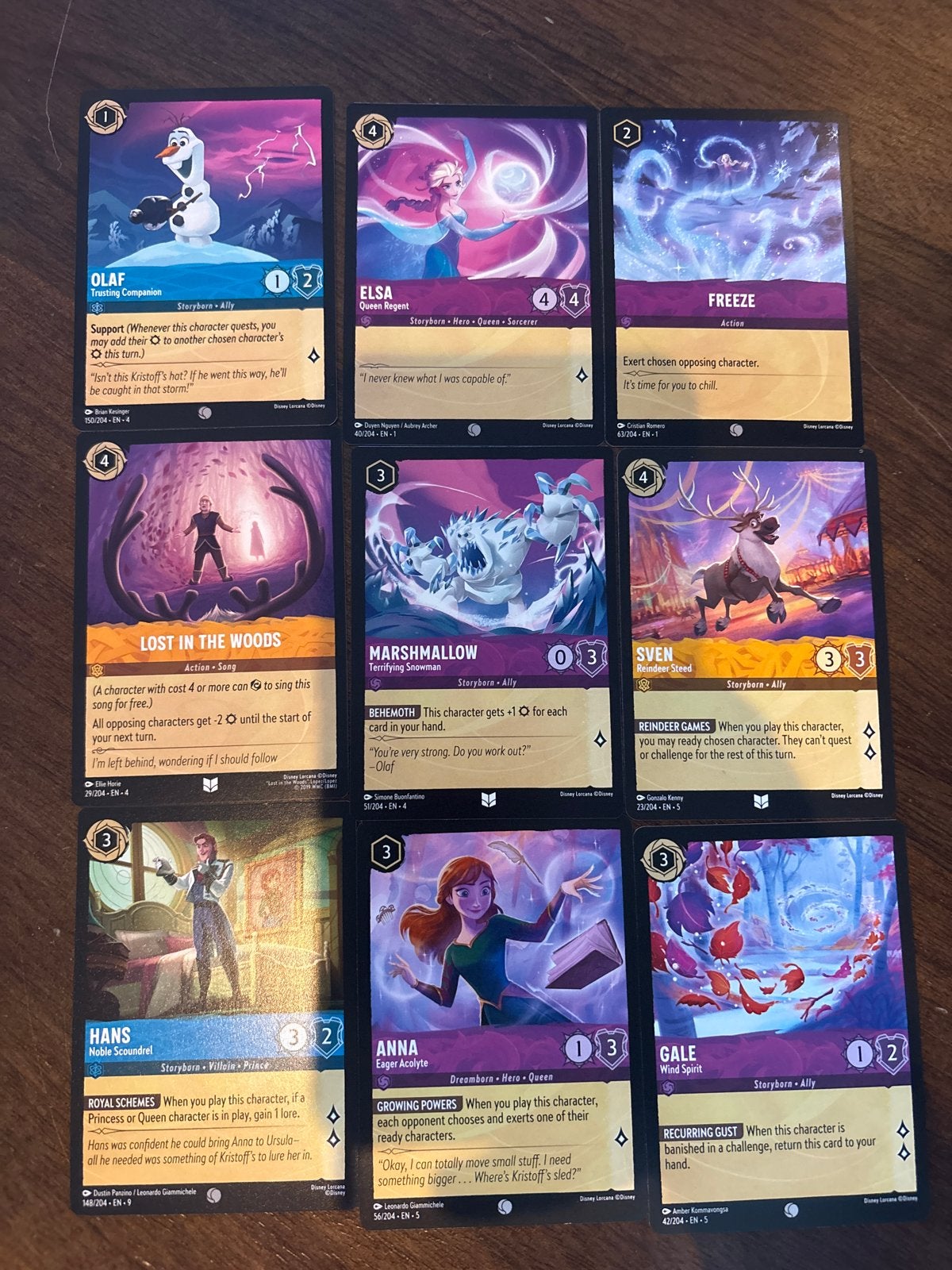 Disney Lorcana Frozen Kaarten - Olaf, Elsa, Anna, Hans, Sven, Ophalen of Verzenden, Zo goed als nieuw
