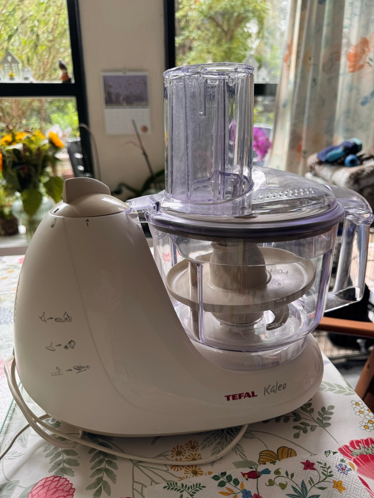Tefal Kaleo Keukenmachine - Wit, Gebruikt, 2 snelheden, Ophalen of Verzenden, 2 tot 3 liter