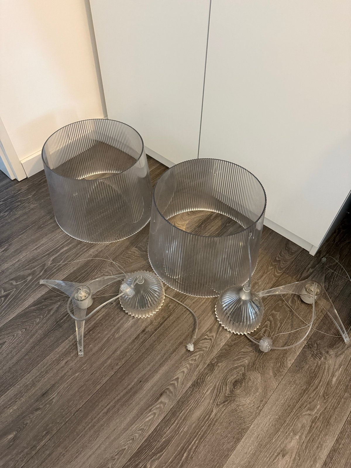 2x Kartell GE design hanglampen, Kunststof, Gebruikt, Modern kunstzinnig design, E27 (groot)