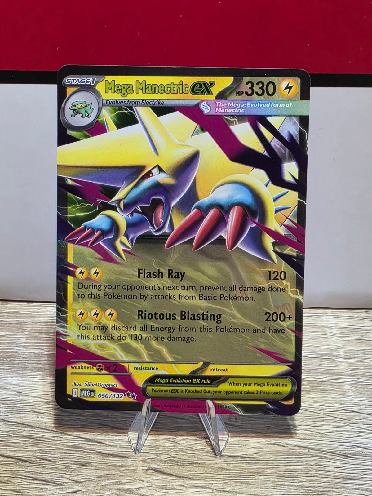 Mega Manectric ex (MEG 050) Mega Evolution Pokémon Kaart, Ophalen of Verzenden, Zo goed als nieuw, Losse kaart, Foil