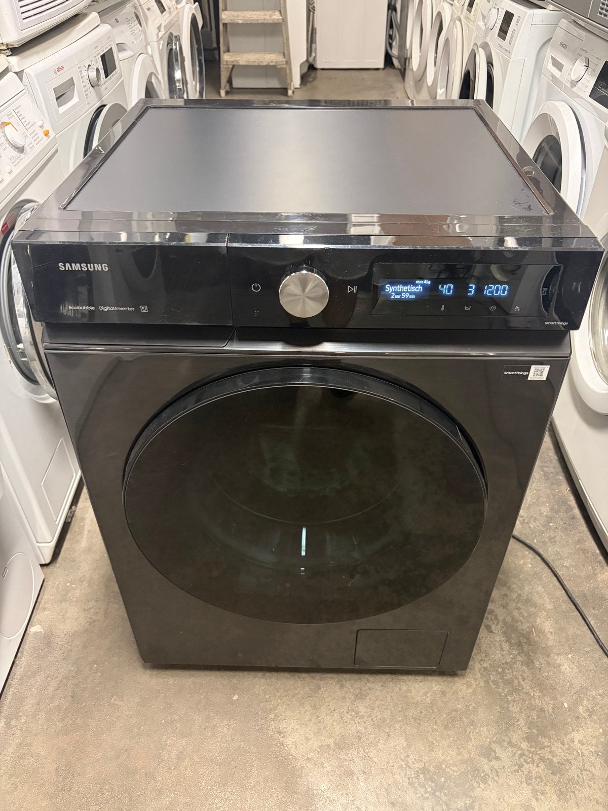 Samsung WW90DB7U34GB Wasmachine - 9kg, EcoBubble, SmartThing, 8 tot 10 kg, Ophalen of Verzenden, Zo goed als nieuw, 85 tot 90 cm