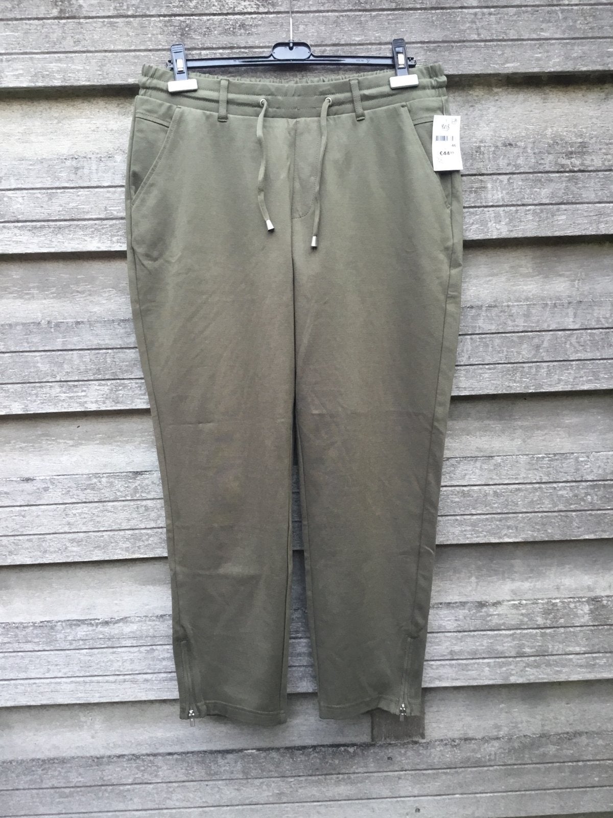 MS Mode kaki broek maat 46 met ritsen, Kleding | Dames, Maat 46/48 (XL) of groter, Nieuw, Ophalen of Verzenden, Driekwart