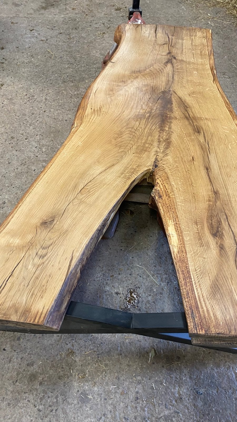 Unieke Eikenhout Tafelblad - Live Edge - Dikte blad 10 cm, Ophalen, Eikenhout, 50 tot 100 cm, Overige vormen