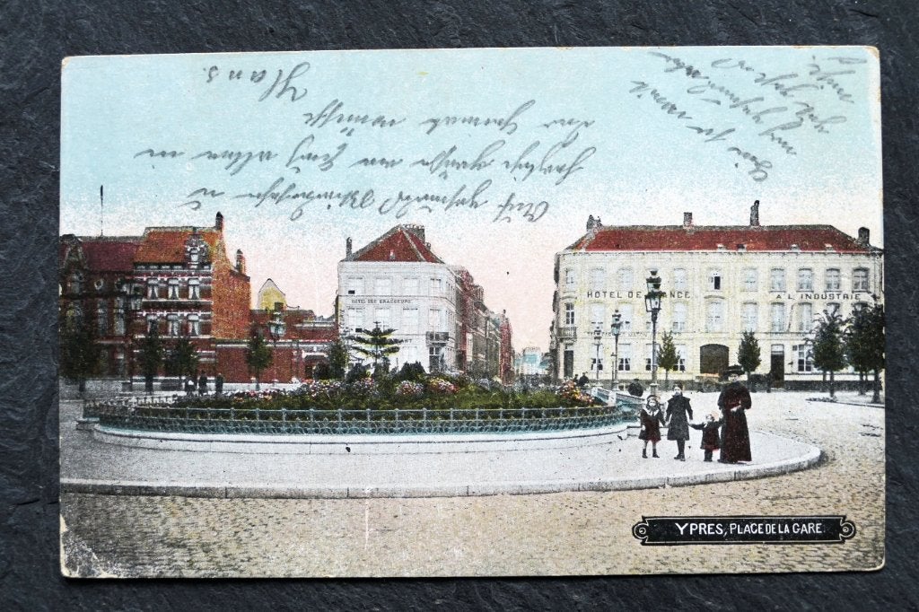 Ieper, Place de la Gare, 1915, Verzamelen, Verzenden, Voor 1920, Ongelopen, België en Luxemburg