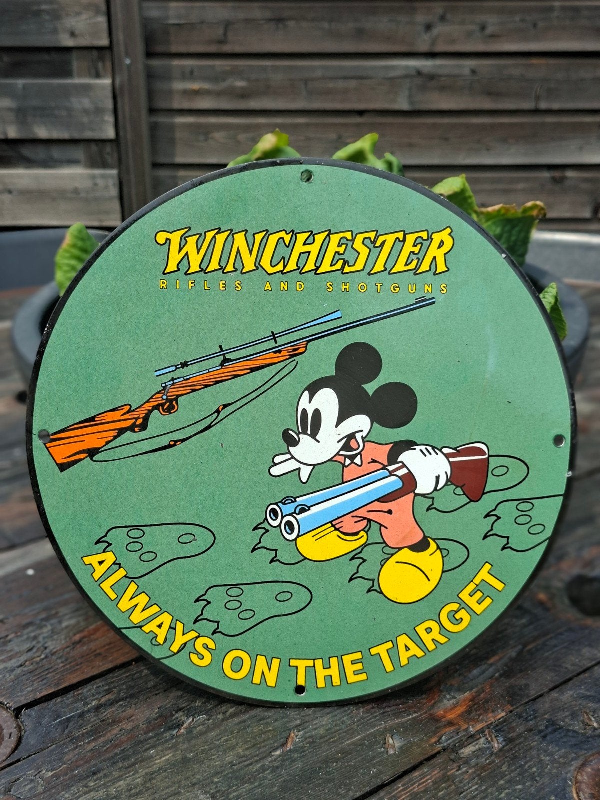 Winchester rifles and shotguns emaille reclamebord g, Verzamelen, Merken en Reclamevoorwerpen, Ophalen of Verzenden, Gebruikt