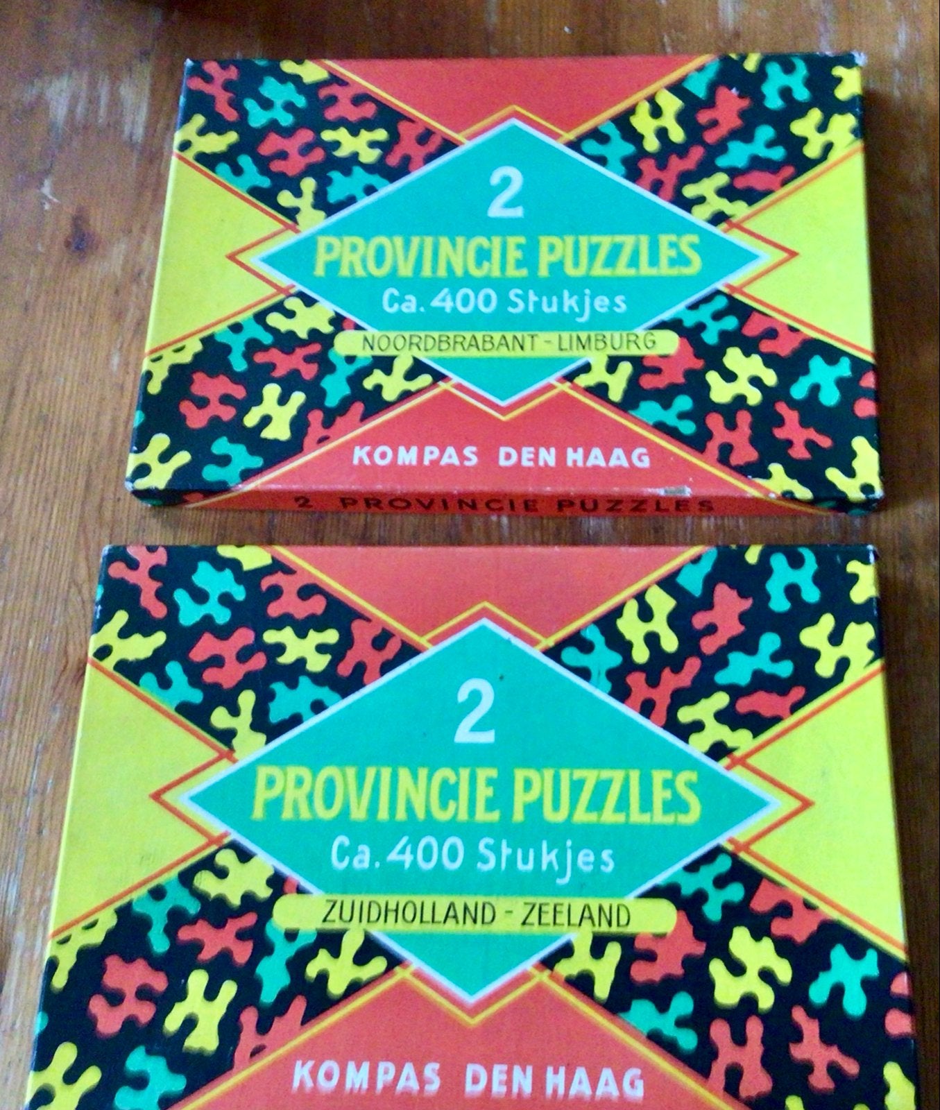2 Vintage Provincie Puzzels - Kaart van Nederland, Kinderen en Baby's, Speelgoed | Kinderpuzzels, Ophalen of Verzenden, Meer dan 50 stukjes